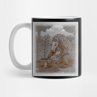 pangolin planting cheeseburgers in garden Mug